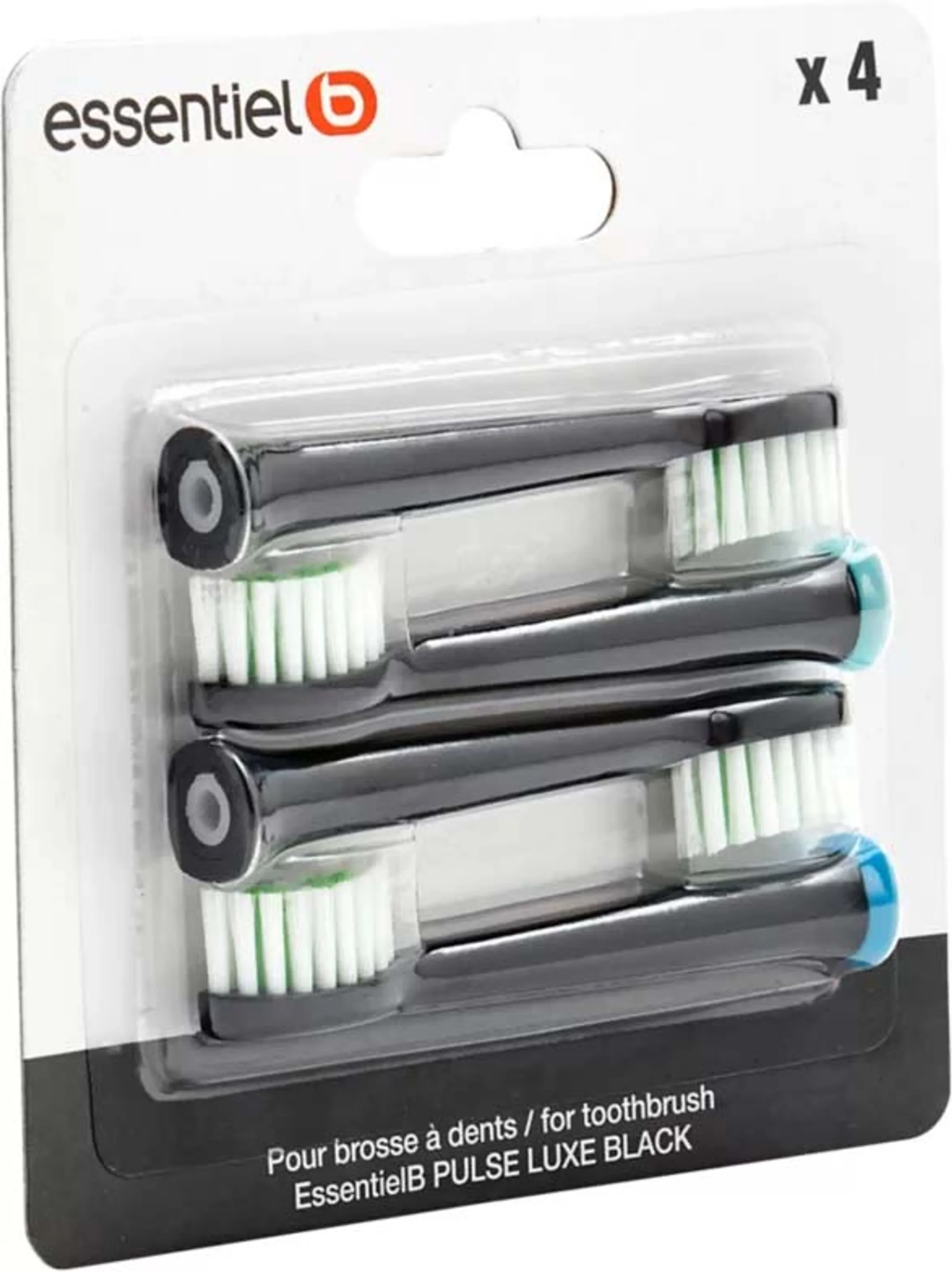Essentiel-B Brossette dentaire pour Pulse Lux, Noir, 4 pièces image