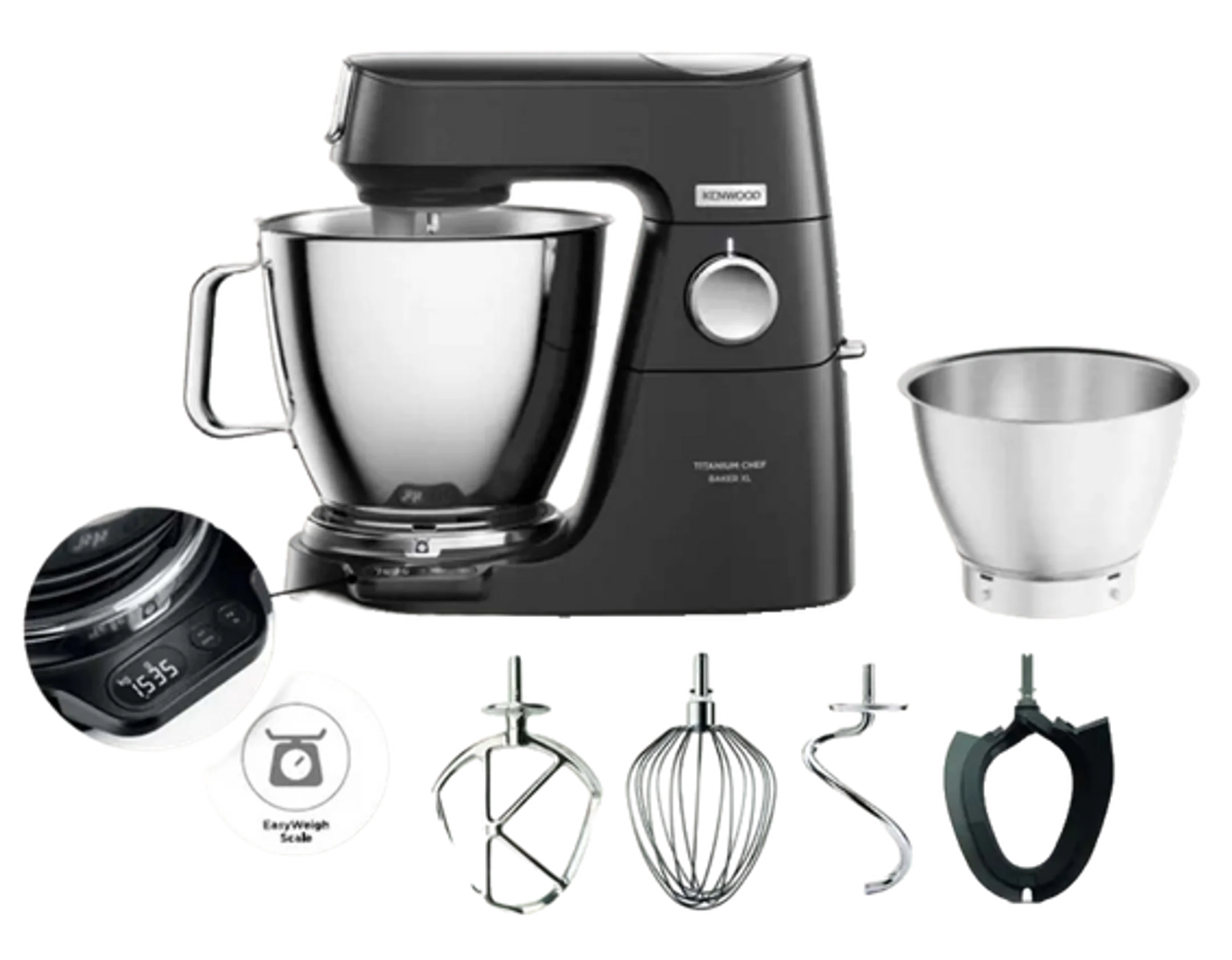 Keukenrobot Titanium Chef Baker XL met geïntegreerde weegschaal KVL85.004BK