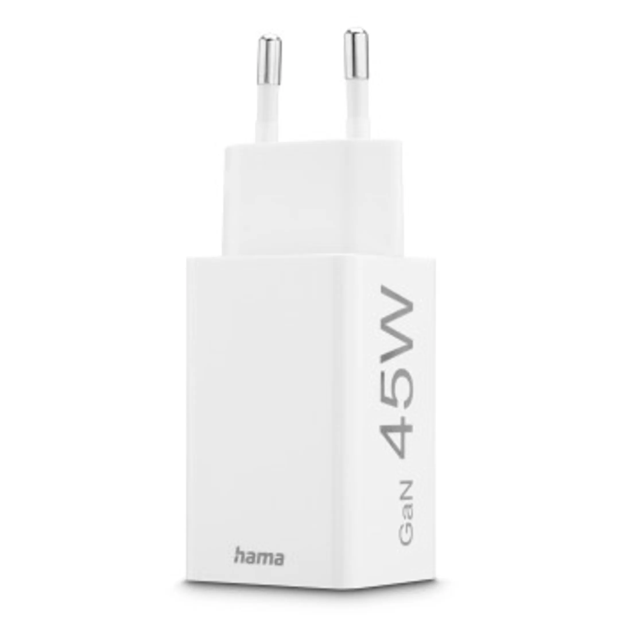 Hama Chargeur rapide, 1 USB-C, 1 USB-A, mini-chargeur, PD, 45 W, blanc image