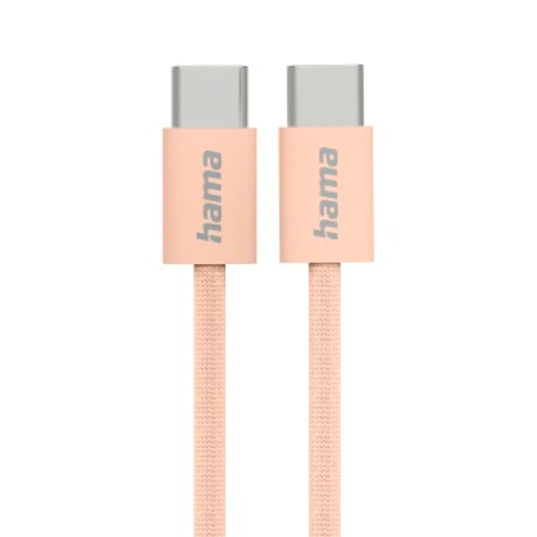 Hama Câble de charge "Fabric" USB-C - USB-C, 1 m, nylon, Orange image