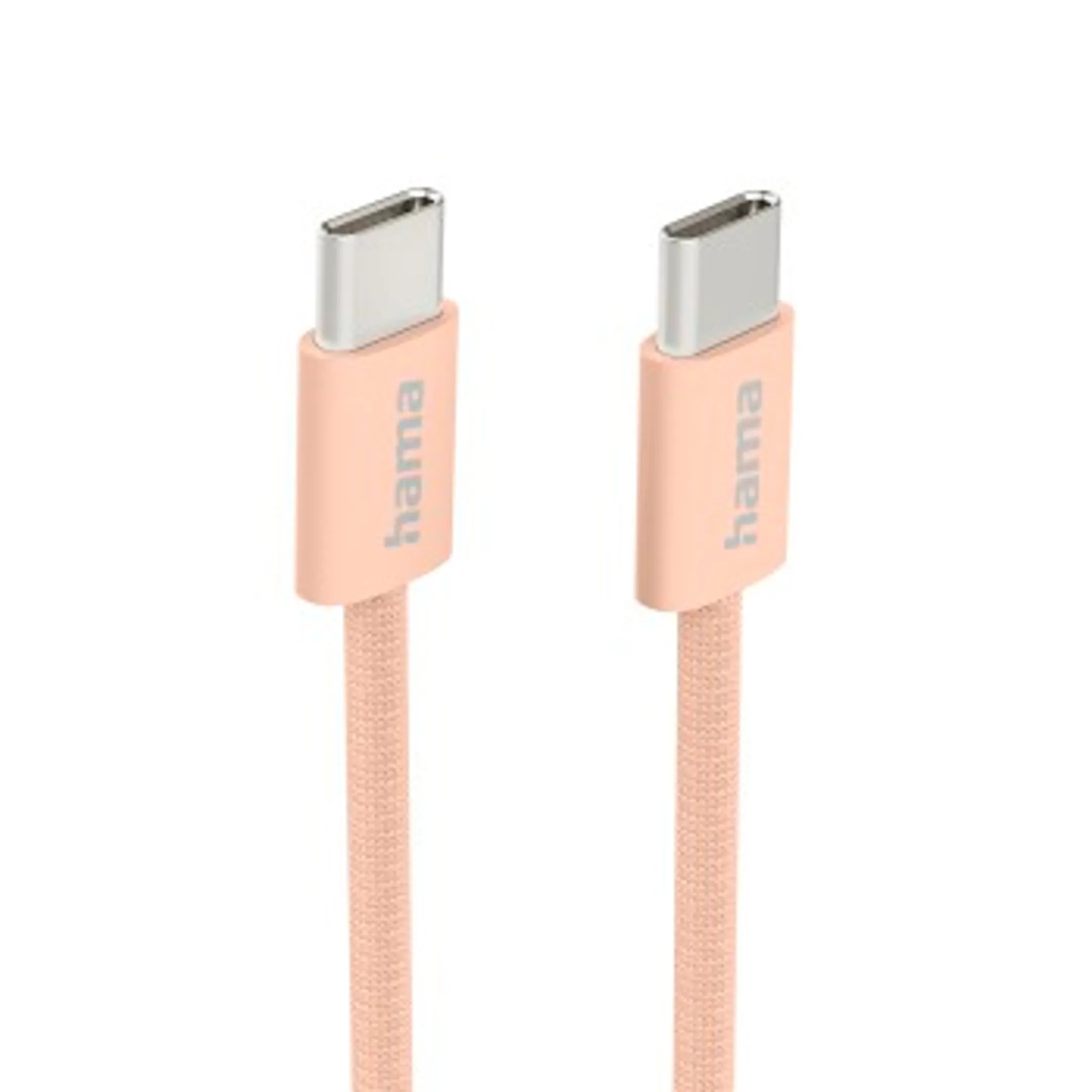 Hama Câble de charge "Fabric" USB-C - USB-C, 1 m, nylon, Orange image