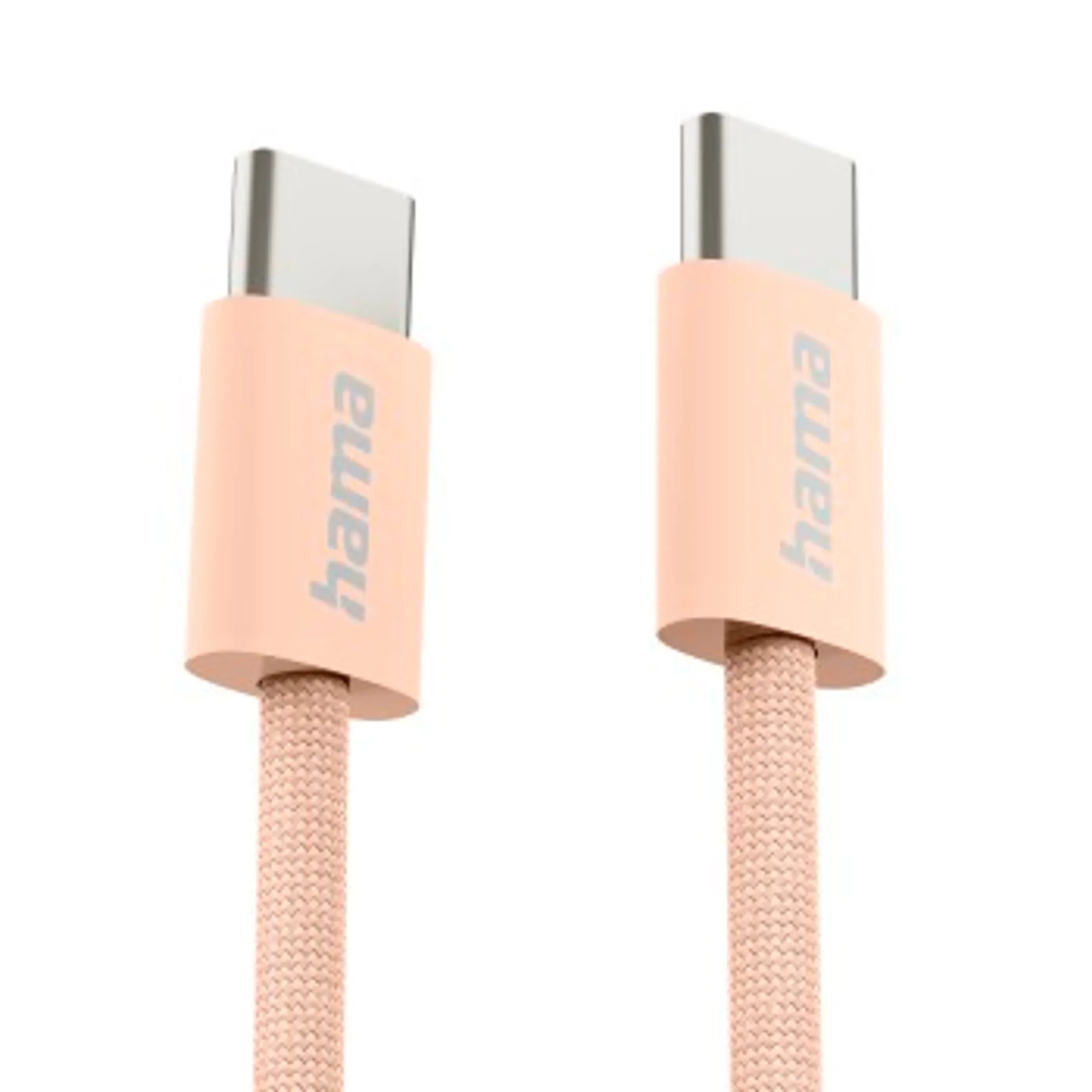 Hama Câble de charge "Fabric" USB-C - USB-C, 1 m, nylon, Orange image