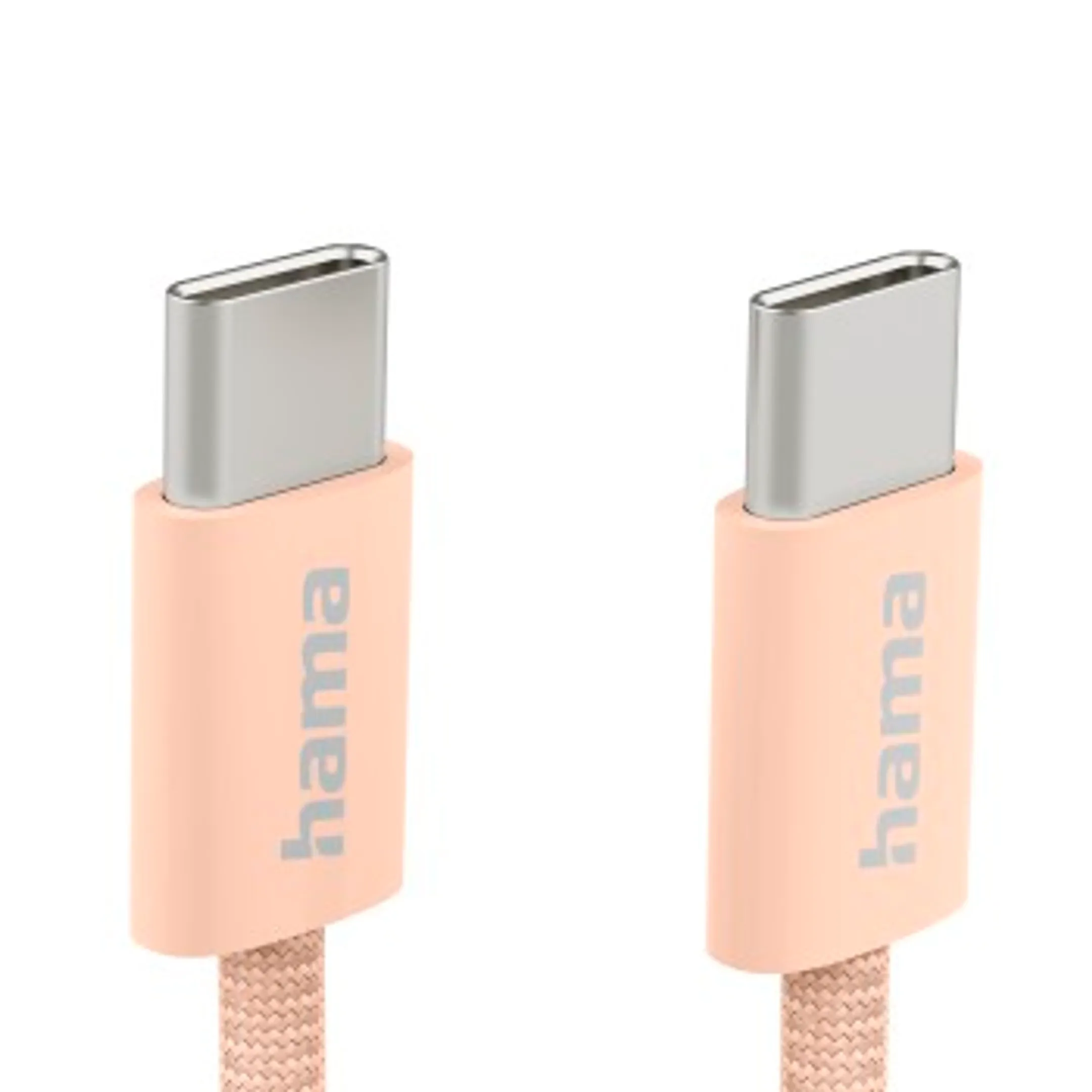 Hama Câble de charge "Fabric" USB-C - USB-C, 1 m, nylon, Orange image