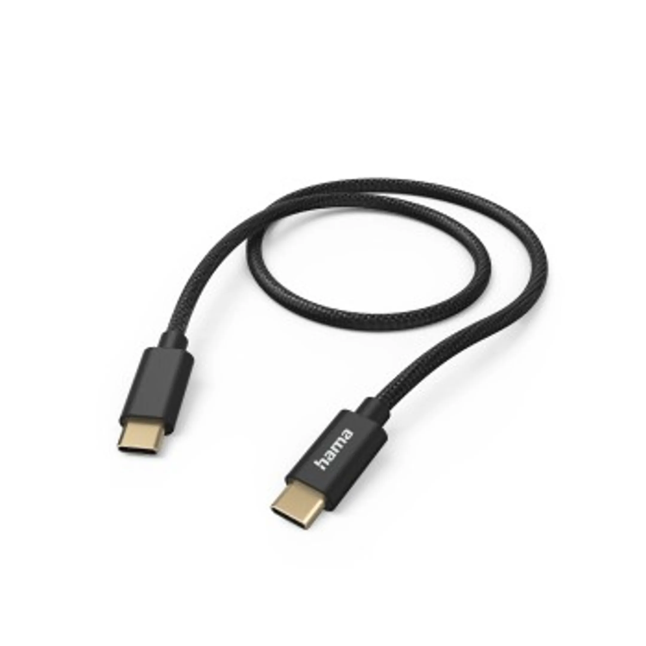 Hama Câble de charge "Fabric" USB-C - USB-C, 1,5 m, nylon, noir image